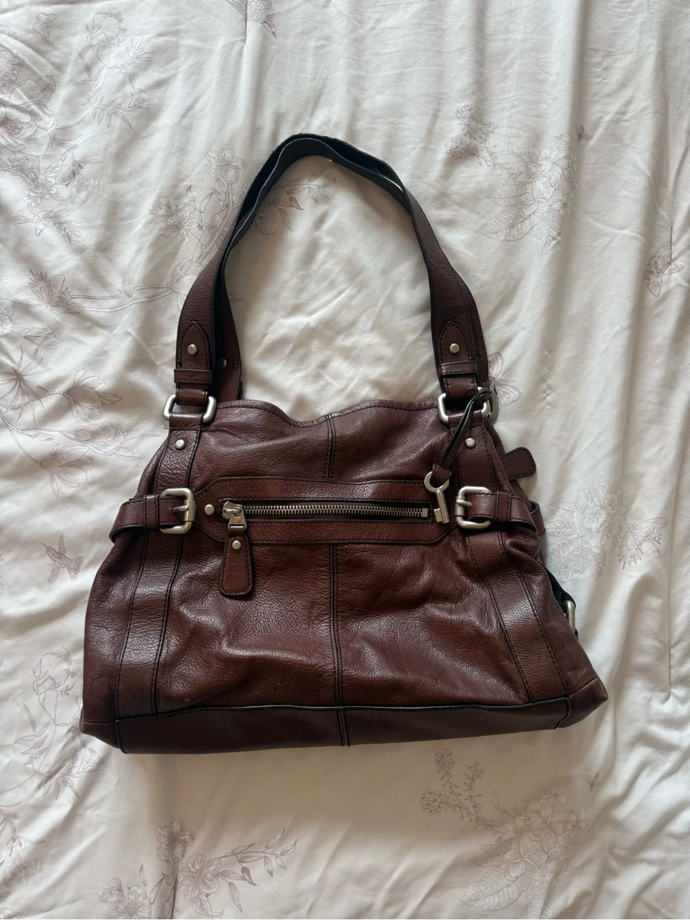 Fossil | Vintage Leather Maddox Satchel Hobo Buckle Handbag